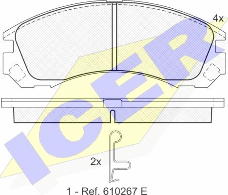 Icer 181358 - Комплект спирачно феродо, дискови спирачки vvparts.bg