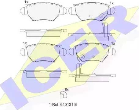 Icer 181363 - Комплект спирачно феродо, дискови спирачки vvparts.bg