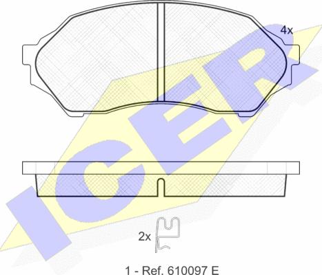 Icer 181309 - Комплект спирачно феродо, дискови спирачки vvparts.bg