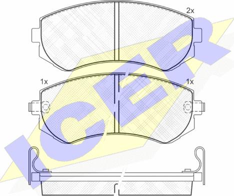 Icer 181300 - Комплект спирачно феродо, дискови спирачки vvparts.bg