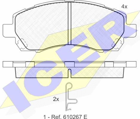 Icer 181318 - Комплект спирачно феродо, дискови спирачки vvparts.bg