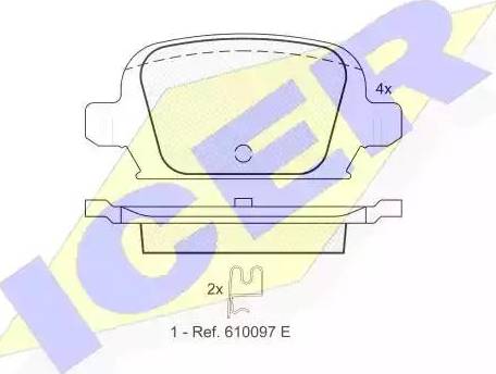 Icer 181385 - Комплект спирачно феродо, дискови спирачки vvparts.bg