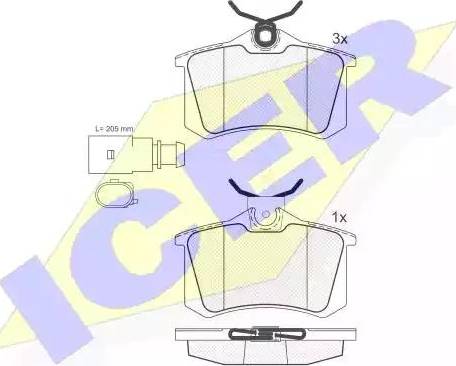 Icer 181387 - Комплект спирачно феродо, дискови спирачки vvparts.bg