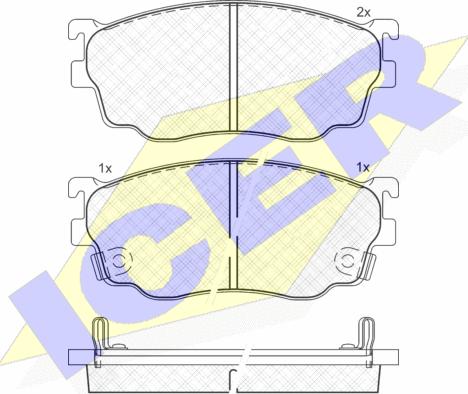 Icer 181334 - Комплект спирачно феродо, дискови спирачки vvparts.bg