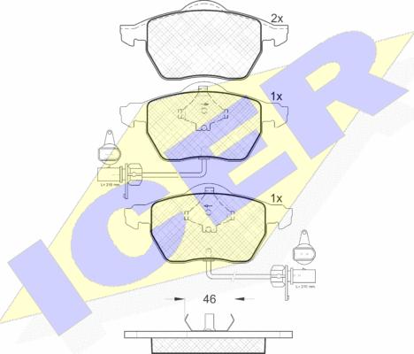 Icer 181331 - Комплект спирачно феродо, дискови спирачки vvparts.bg