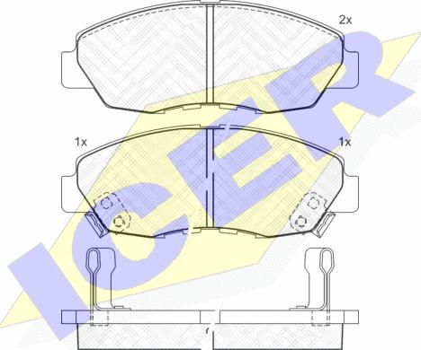 Icer 181329 - Комплект спирачно феродо, дискови спирачки vvparts.bg