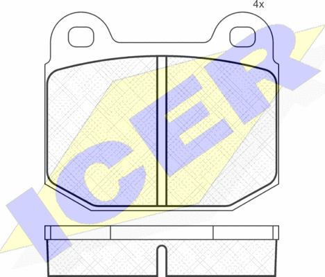 Icer 181371 - Комплект спирачно феродо, дискови спирачки vvparts.bg