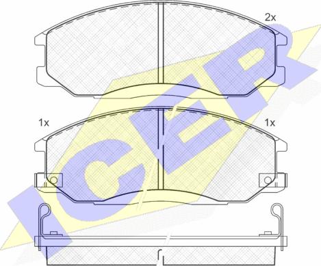 Icer 181372 - Комплект спирачно феродо, дискови спирачки vvparts.bg