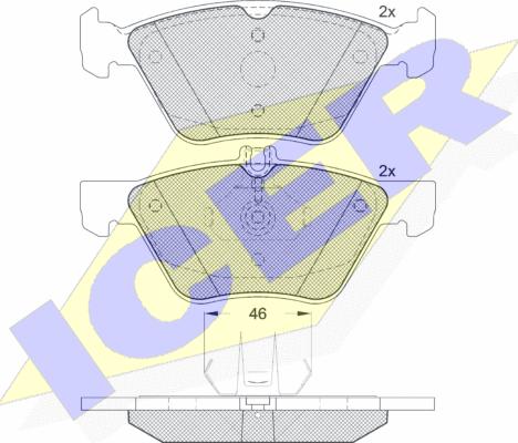 Icer 181259 - Комплект спирачно феродо, дискови спирачки vvparts.bg