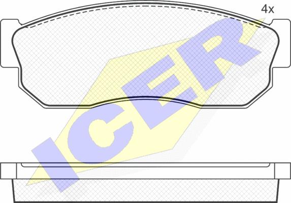 Icer 181252 - Комплект спирачно феродо, дискови спирачки vvparts.bg
