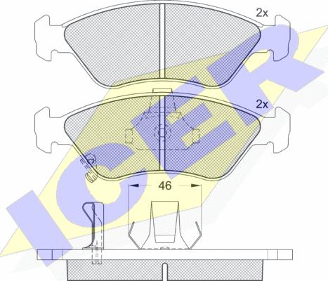 Icer 181269 - Комплект спирачно феродо, дискови спирачки vvparts.bg