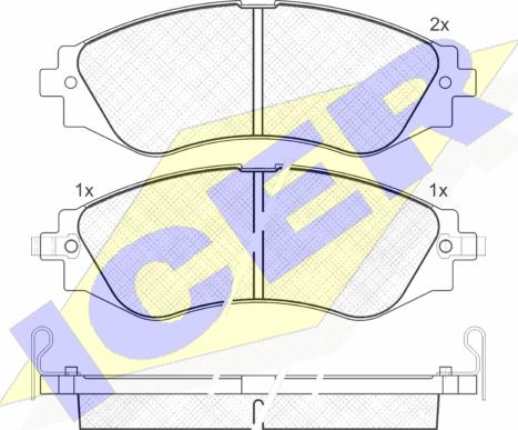 Icer 181260 - Комплект спирачно феродо, дискови спирачки vvparts.bg