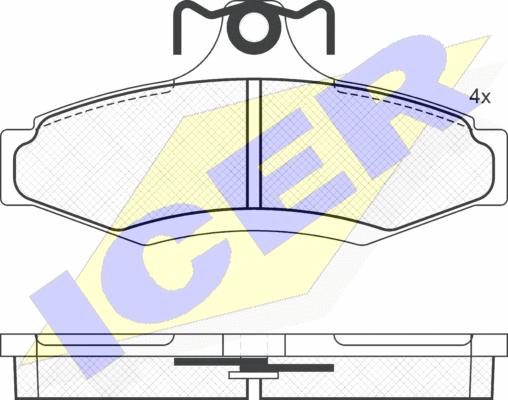 Icer 181261 - Комплект спирачно феродо, дискови спирачки vvparts.bg