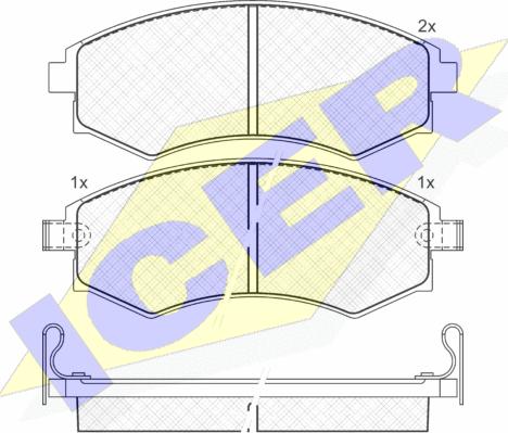 Icer 181267 - Комплект спирачно феродо, дискови спирачки vvparts.bg