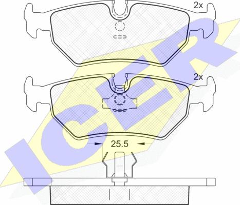 Icer 181214 - Комплект спирачно феродо, дискови спирачки vvparts.bg