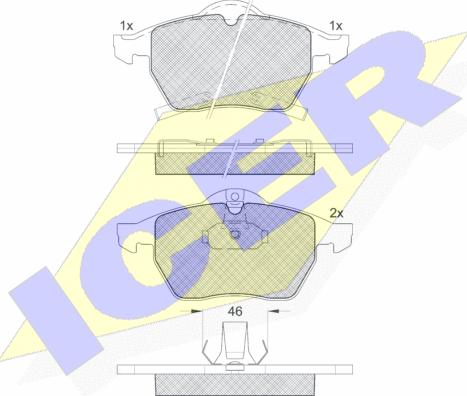 Icer 181218 - Комплект спирачно феродо, дискови спирачки vvparts.bg