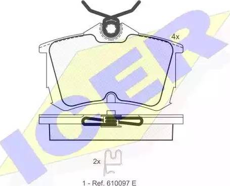 Icer 181287 - Комплект спирачно феродо, дискови спирачки vvparts.bg