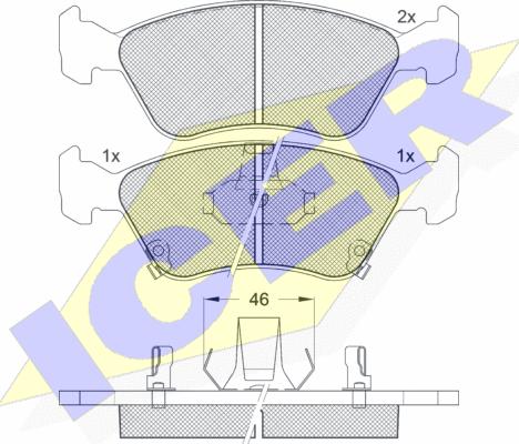 Icer 181235 - Комплект спирачно феродо, дискови спирачки vvparts.bg