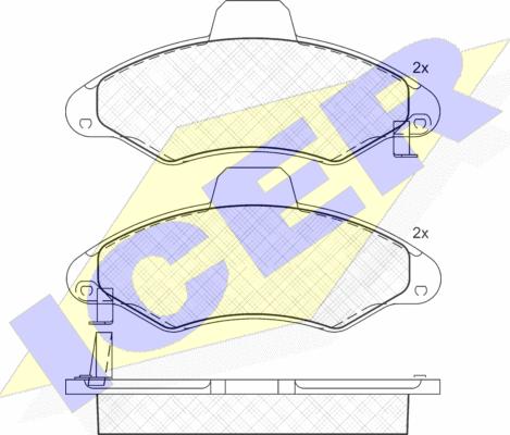 Icer 181229 - Комплект спирачно феродо, дискови спирачки vvparts.bg