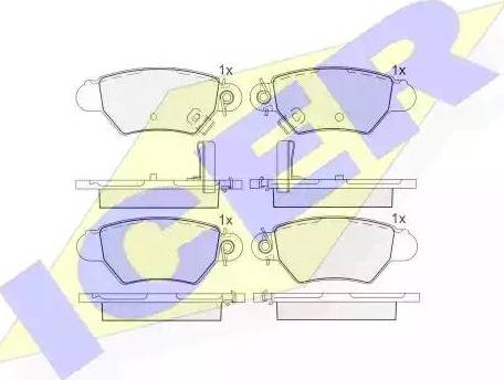 Icer 181271 - Комплект спирачно феродо, дискови спирачки vvparts.bg