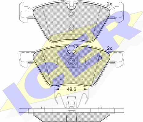 Icer 181795 - Комплект спирачно феродо, дискови спирачки vvparts.bg