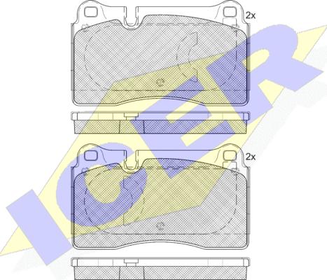 Icer 181791-203 - Комплект спирачно феродо, дискови спирачки vvparts.bg