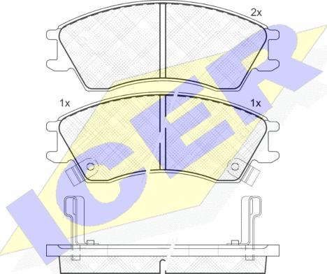 Icer 181797 - Комплект спирачно феродо, дискови спирачки vvparts.bg