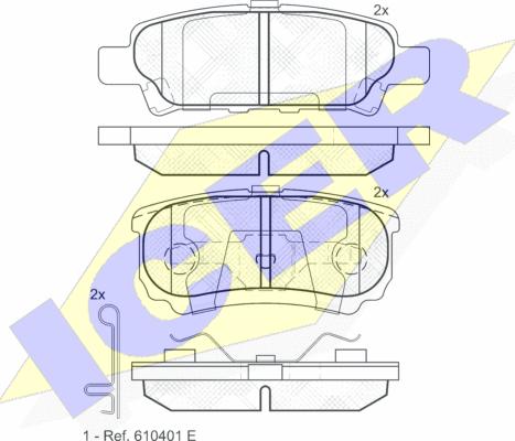 Icer 181746 - Комплект спирачно феродо, дискови спирачки vvparts.bg