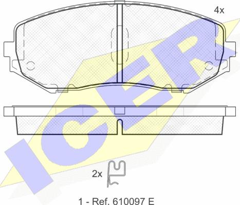 Icer 181747 - Комплект спирачно феродо, дискови спирачки vvparts.bg