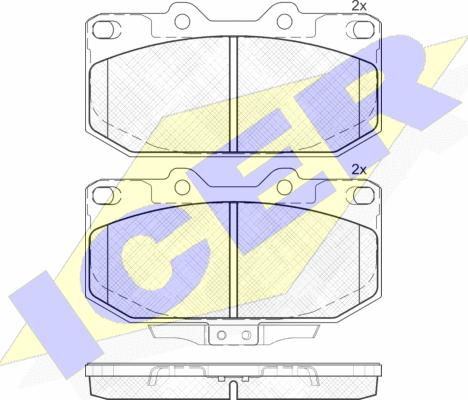 Icer 181755 - Комплект спирачно феродо, дискови спирачки vvparts.bg