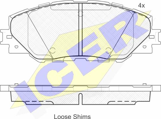 Icer 181762 - Комплект спирачно феродо, дискови спирачки vvparts.bg