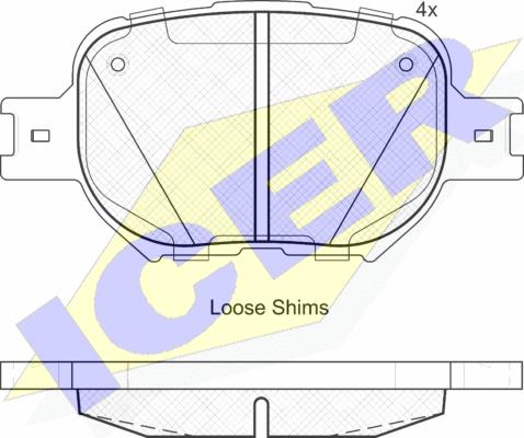 Icer 181704 - Комплект спирачно феродо, дискови спирачки vvparts.bg