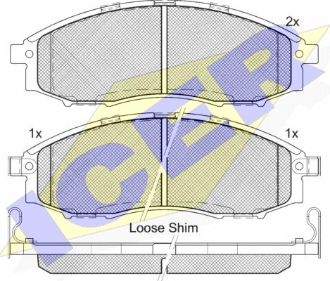 Icer 181703 - Комплект спирачно феродо, дискови спирачки vvparts.bg