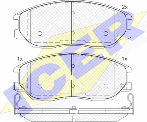 Icer 181714 - Комплект спирачно феродо, дискови спирачки vvparts.bg