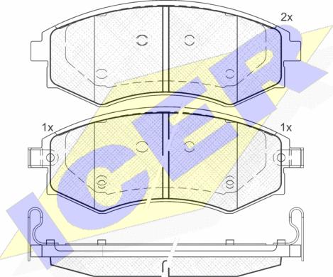 Icer 181716 - Комплект спирачно феродо, дискови спирачки vvparts.bg