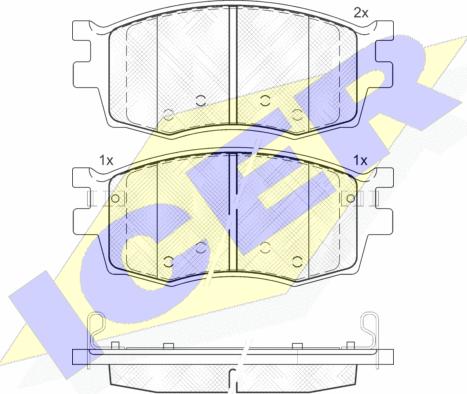 Icer 181711 - Комплект спирачно феродо, дискови спирачки vvparts.bg