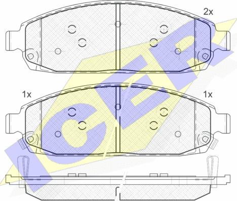 Icer 181713 - Комплект спирачно феродо, дискови спирачки vvparts.bg