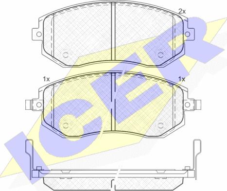 Icer 181717 - Комплект спирачно феродо, дискови спирачки vvparts.bg