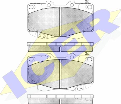 Icer 181781 - Комплект спирачно феродо, дискови спирачки vvparts.bg