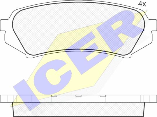 Icer 181734 - Комплект спирачно феродо, дискови спирачки vvparts.bg