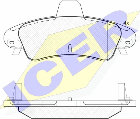 Icer 181735-204 - Комплект спирачно феродо, дискови спирачки vvparts.bg