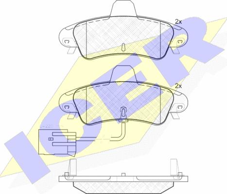 Icer 181735 - Комплект спирачно феродо, дискови спирачки vvparts.bg