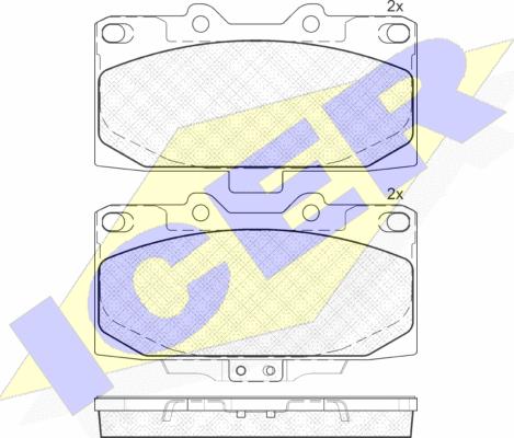 Icer 181733 - Комплект спирачно феродо, дискови спирачки vvparts.bg