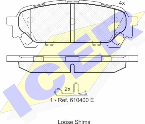 Icer 181737 - Комплект спирачно феродо, дискови спирачки vvparts.bg