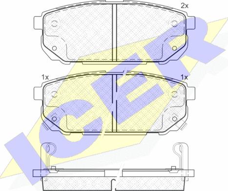 Icer 181720 - Комплект спирачно феродо, дискови спирачки vvparts.bg