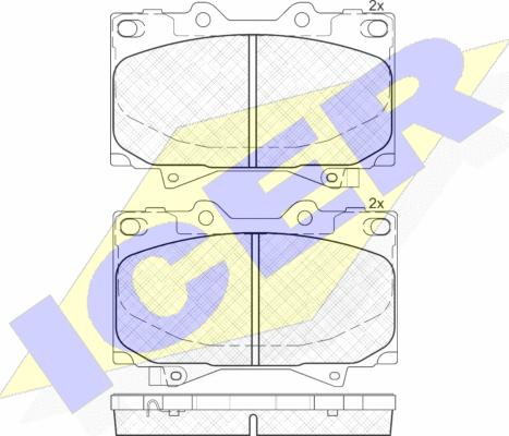 Icer 181723 - Комплект спирачно феродо, дискови спирачки vvparts.bg