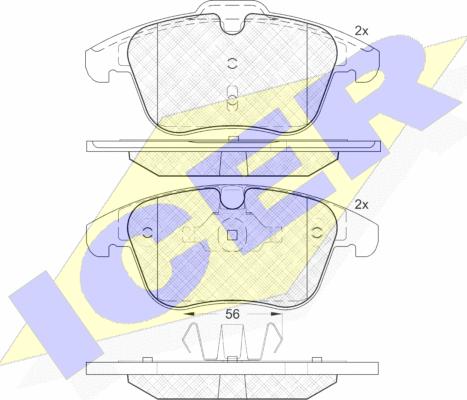 Icer 181775 - Комплект спирачно феродо, дискови спирачки vvparts.bg