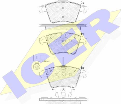 Icer 181778 - Комплект спирачно феродо, дискови спирачки vvparts.bg