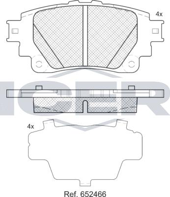 Icer 182424 - Комплект спирачно феродо, дискови спирачки vvparts.bg