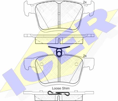 Icer 182099 - Комплект спирачно феродо, дискови спирачки vvparts.bg